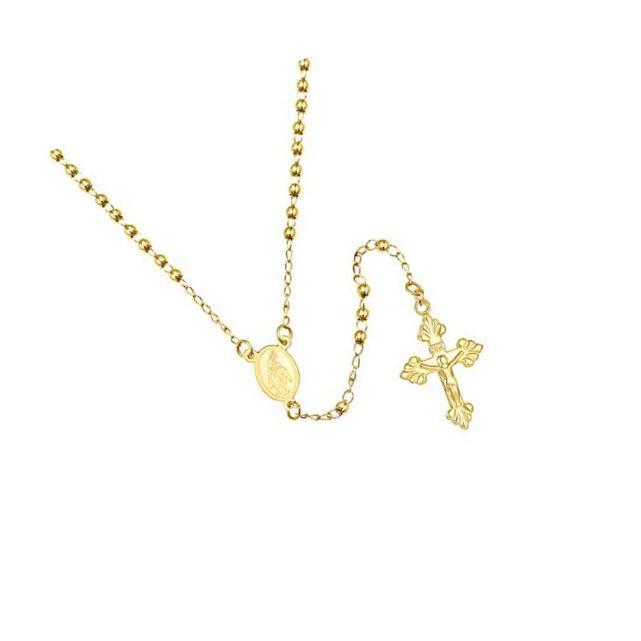 Cross Necklace Rosary Beads Catholic, Christian Gifts - $44.18