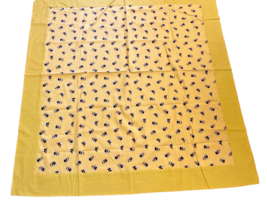 Bright Yellow BumbleBee Tablecloth 53 Inches Square Vintage Summer Home ... - £44.07 GBP