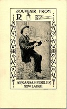 Vtg Postcard Souvenir From the Arkansas Fiddler - Now Laugh - Unused M13 - £31.30 GBP