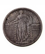 1917 25C Debout Liberty Quarts T1 Extra Fin XF État, Beau Détail - €159,47 EUR
