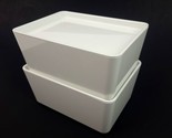 (Lot of 2) IKEA KUGGIS White Stackable Storage Box Container w/ Lid 5x7x... - £15.42 GBP