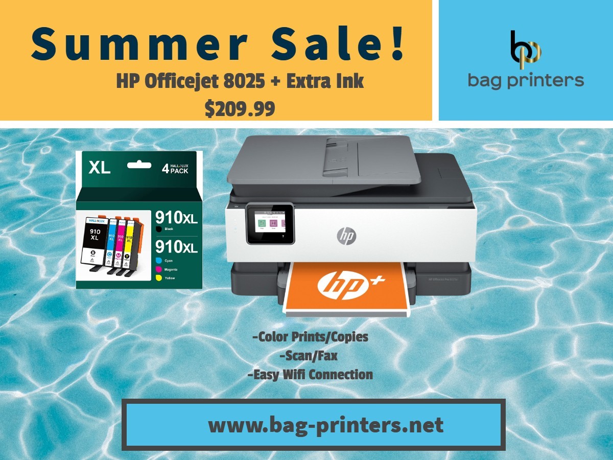 HP Color Officejet Pro 8025e Color All In One Wifi 1KR57A Summer$ + Extra 910XL