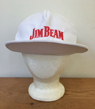 Vintage 80s 90s Jim Beam Whiskey Red White Logo Adjustable Baseball Hat Cap - £15.62 GBP