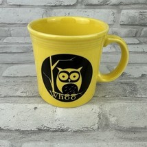 Fiesta Whoo Owl Halloween  Java Mug Fiestaware Sunflower Yellow - $29.39
