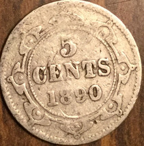 1890 Newfoundland Silver 5 Cents Coin - £9.20 GBP
