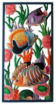 Painted Metal Tropical Fish, Metal Wall Art, Metal Wall Art, K-7300 - £155.38 GBP