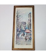 Vintage Paris Arc de Triomphe Watercolor Print by Delaware 22x10.5 Inch ... - $74.67 CAD