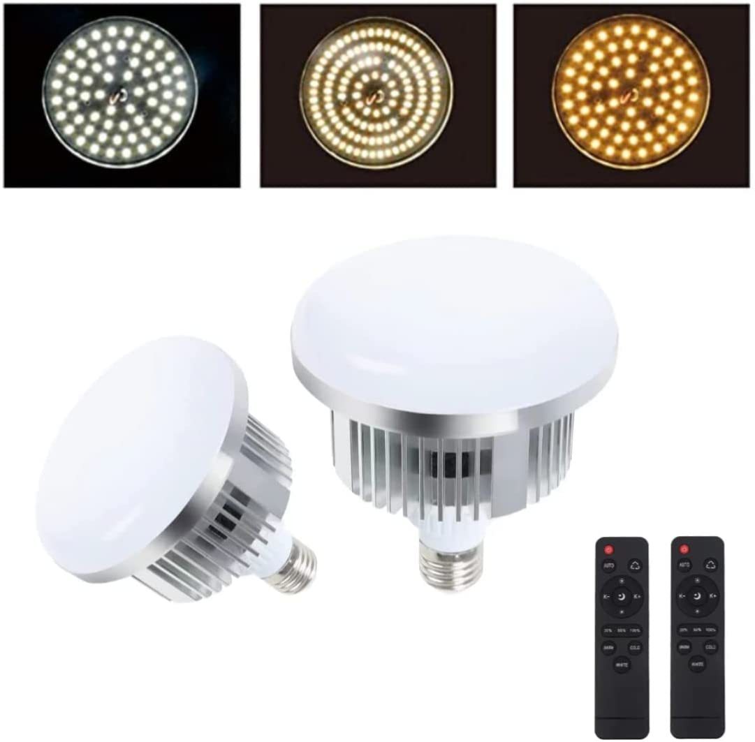 2Pack 85W 3000-6000K Dimmable Tricolor Led Bulbs For Softbox Bulb In E27/26 - $44.93