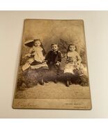 Antique Vintage Cabinet Card Photograph Young Children Gothic  OOAK KG - $19.79