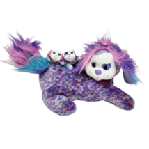 Just Play 2019 Puppy Surprise W/ 2 Babies Purple Pink Stuffed Animal Plush Toy - £22.02 GBP