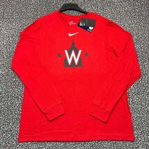 Nike Shirt Men Large Red Washington Nationals Long Sleeve Crew Neck Cott... - $38.88