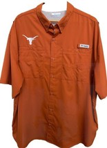 Columbia PFG UT University Of Texas Longhorns Orange Vented Fishing Shir... - £22.24 GBP