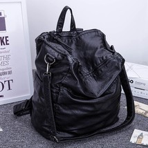 New Washing Leather Backpack  Backpack Women Bag Designer Backpa for School Teen - £56.82 GBP