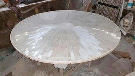 Round Selenite Table, Center Table, Conference Table, Coffee Table Top, Handmade - £1,201.21 GBP