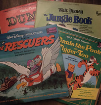 Lot of 4 Vtg Disneyland Story Records Vinyl Dumbo Rescuers Pooh Jungle Book - £22.79 GBP