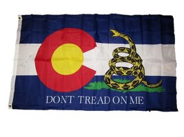 3x5 State of Colorado Gadsden Don&#39;t Tread On Me 100D Flag 3&#39;x5&#39; Brass Grommets - £5.44 GBP