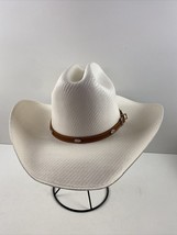 Bailey FARSON 7X Natural Shantung Brown Leather Belted Cowboy Hat Men Si... - $34.64