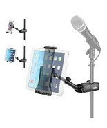 Tablet Holder For Mic Stand, Adjustable Microphone Music Stand Phone Hol... - £31.35 GBP