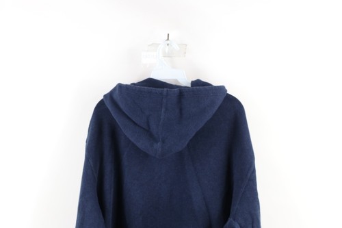 Vintage 90s Ralph Lauren Mens XL Faded Cotton Ribbed Knit Full Zip Hoodie Blue Item image 8