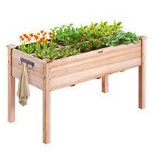 VEVOR Wooden Raised Garden Bed Planter Box 47.2x22.8x30&quot; Flower Vegetabl... - £84.82 GBP