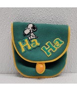 Vintage Snoopy &quot;Ha Ha&quot; Homemade Change Purse Pouch Green Yellow - $34.90 CAD