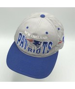 Vintage New England Patriots Snapback Embroidered Gray &amp; Blue Hat Cap NFL - £31.26 GBP