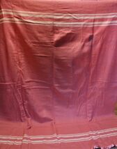 VTG Rose Pink Striped Cannon Leaksville blanket 72x84 double full NWT Wo... - $97.95