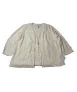 Alfred Dunner Ivory Cardigan Sweater Sequins Attached Knit Shell &amp; Neckl... - $47.37 CAD