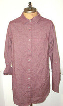 New Womens NWT PrAna Aster Tunic Top S Recycled Hemp Red Dark Pocket Rol... - £87.16 GBP