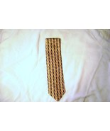 &quot;Tie Rack&quot; 100% Silk Tie..Gold with navy and red design - $13.66 CAD