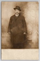 RPPC Older Man With Cigar William Smith Huntingdon PA Studio Photo Postcard B39 - £6.35 GBP