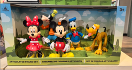 Disney Parks Mickey Minnie Donald Goofy Pluto Vinyl Poseable Figure Set of 5 NEW