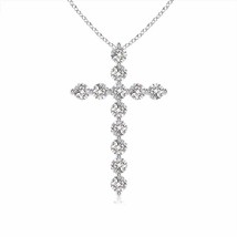 Authenticity Guarantee 
2.15mm Round Diamond Cross Pendant in 14K White Gold - £571.08 GBP