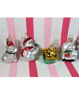 Sweet Vintage 1980&#39;s Colorful 2&quot; Mini Glass Christmas Theme Tree Ornaments - £9.38 GBP