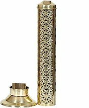 Brass Agarbatti Stand Beautiful Handmade Safety Incense Holder with Ash Catcher - £8.99 GBP