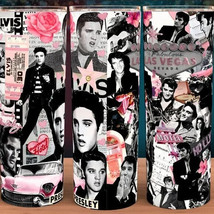 Elvis Presley Pink Viva Las Vegas Cup Mug Tumbler 25oz - £15.78 GBP