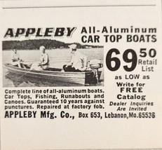 1968 Print Ad Appleby All-Aluminum Car Top Boats Lebanon,Missouri - £5.77 GBP