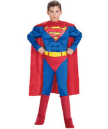 Childs Superman Deluxe Muscle Chest Boys Costume Size Large 12-14 - £15.58 GBP