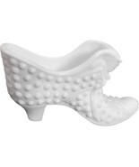 Vintage Fenton White Milk Glass Hobnail Cat Head Slipper Planter Shoe Ar... - £15.02 GBP