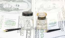 Crystal Glass Inkwell Ink Vintage Sheaffers Skrip Bottle Carter&#39;s Fountain Pen - £53.51 GBP