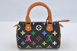 Auth Louis Vuitton Monogram Multicolor Mini Speedy Hand Bag M92644 Black F0349 - £3,094.37 GBP