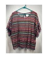 Anthropologie Maeve Naples Embroidered Mesh Top Shirt Sheer Womens Size XL - €34,37 EUR