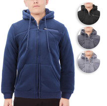 Boy’s Soft Sherpa Lined Juniors Youth Fleece Sweater Kids Zipper Hoodie Jacket - £27.25 GBP