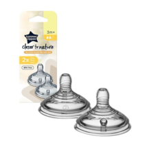 Tommee Tippee Closer to Nature Medium Flow Teats, 2 Pack, 3m+ - £60.54 GBP