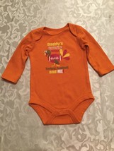 Size 3 6 mo orange jumpsuit bodysuit outfit 1 pc Turkey football - $13.29