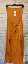 L*Space Small Lia Wrap Dress Gold Strapless Modal Stretch Cruise Resort ... - $89.09