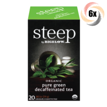 6x Boxes Steep Bigelow Pure Decaffeinated Green Tea | 20 Bags Each | .86oz - £30.61 GBP