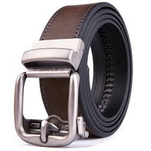 HOT Brown Ratchet Belt Men Leather Dress Belts with Automatic Buckle Size 32-46 - £17.88 GBP