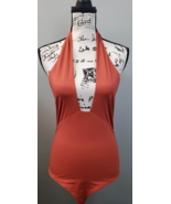 REORIA Swimsuit Womens Large Orange Halter Neck Cheeky Coverage Backless... - $377.22 MXN