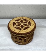 2&quot; Russian Hand Made BIRCH BARK Jewelry Trinket Box Carved Wood Art - $23.08 CAD